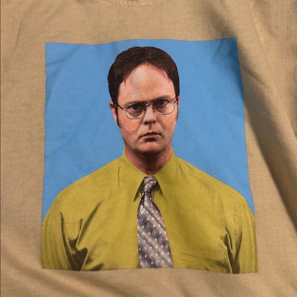 Tan Hoodie with Graphic Print - THE OFFICE